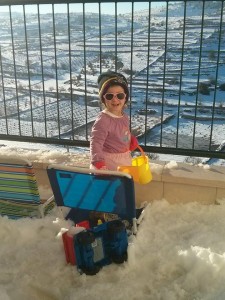 Danya Snowy balcony in Efrat