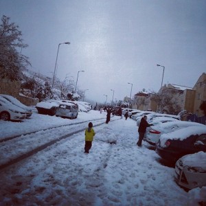 yehudah hamacabi in snowy Israel
